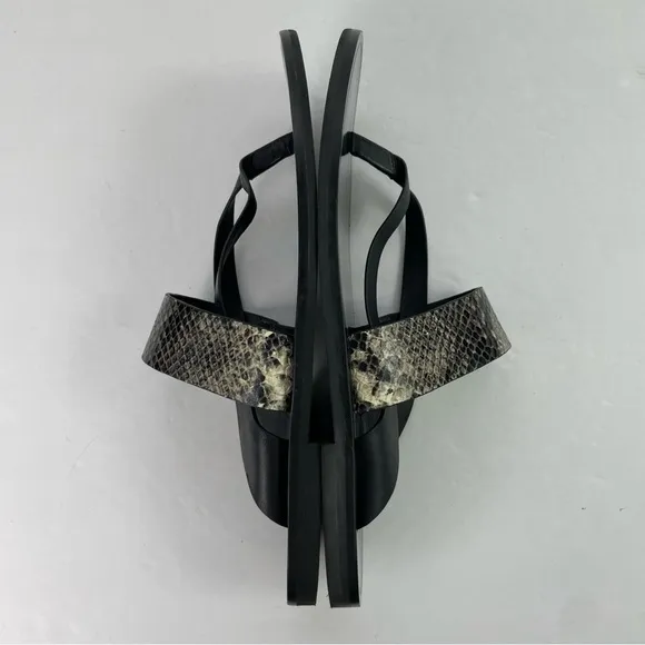 VINCE. Black Snakeskin Flip‎ Flop Thong Sandals