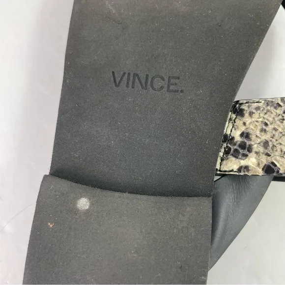 VINCE. Black Snakeskin Flip‎ Flop Thong Sandals