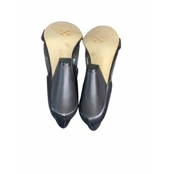 Vince Camuto 'Carenas' Heeled Fashion Black Beaded Sandals Gold Size 6.5W tribal