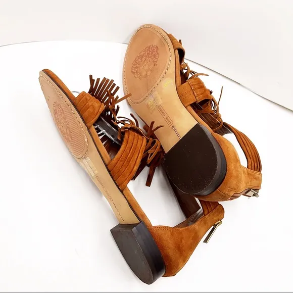 {Vince Camuto} Hershell Suede Fringe Sandals