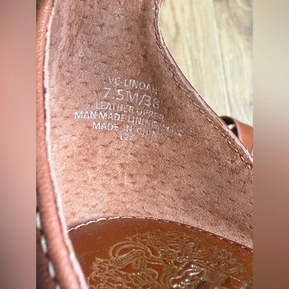 Vince Camuto Linoah Brown Espadrille Wedge Platform Sandals Size 7.5 M NWOT