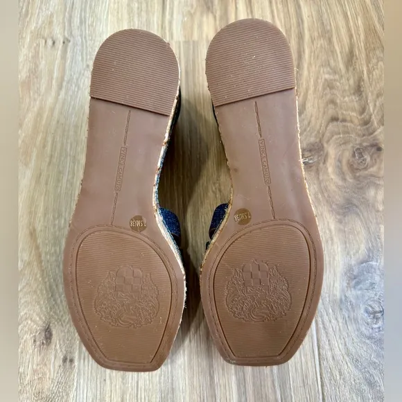 Vince Camuto Linoah Denim Espadrille Wedge Platform Sandals Size 7.5 M NWOT