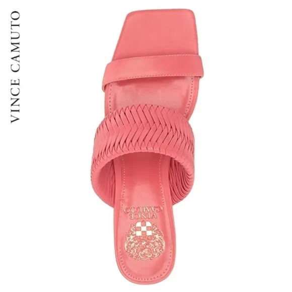 VINCE CAMUTO Shamira Woven Double Strap Sandals In Pink