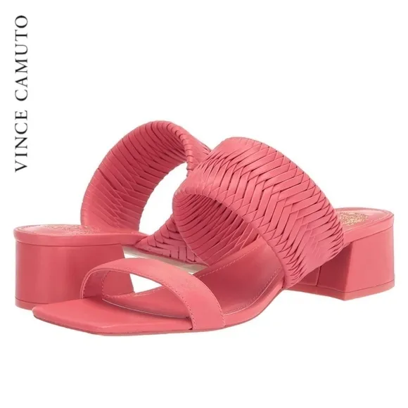 VINCE CAMUTO Shamira Woven Double Strap Sandals In Pink