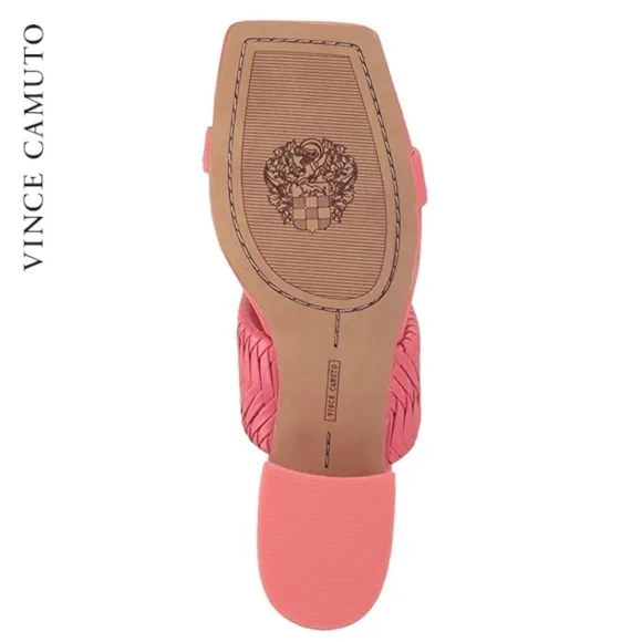 VINCE CAMUTO Shamira Woven Double Strap Sandals In Pink