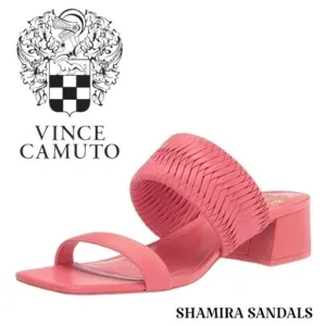 VINCE CAMUTO Shamira Woven Double Strap Sandals In Pink