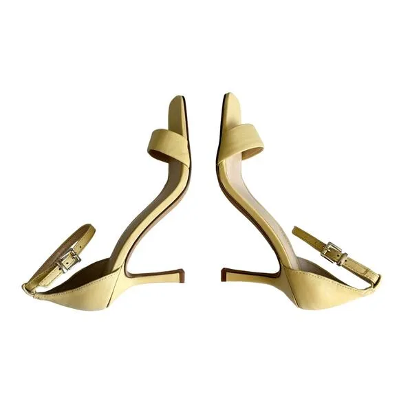 Vince Camuto Women’s Enella Yellow Leather Ankle Strap Sandals Size 5