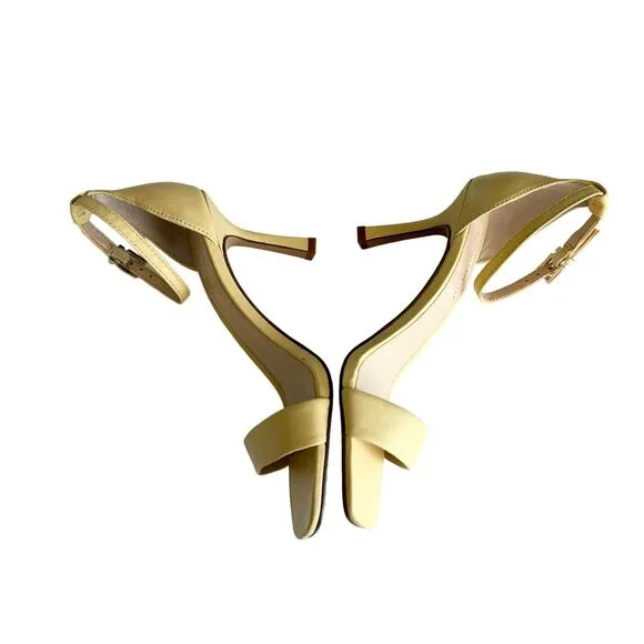 Vince Camuto Women’s Enella Yellow Leather Ankle Strap Sandals Size 5