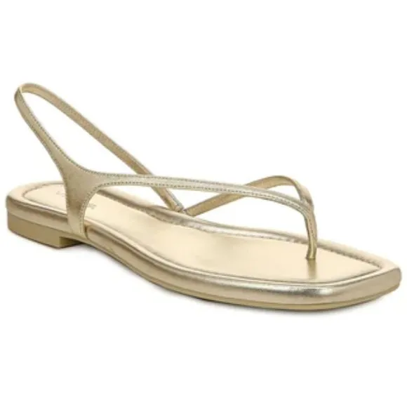 VINCE Deana Metallic Leather Sandals in Champagne Size 8 Brand New in Box