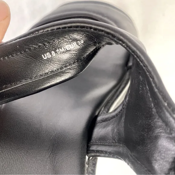 Vince Fresca Satin Strappy Sandals 8.5 Black Sporty Chunky