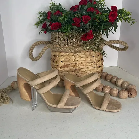 VinceWomen's Dara Slip On Strappy High Heel Sandals Sz 7.5