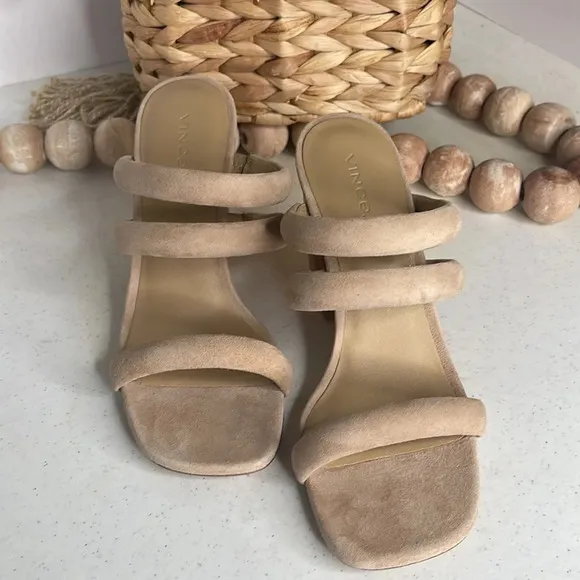VinceWomen's Dara Slip On Strappy High Heel Sandals Sz 7.5