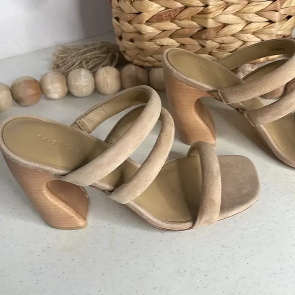 VinceWomen's Dara Slip On Strappy High Heel Sandals Sz 7.5