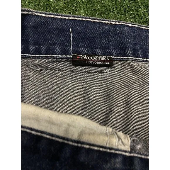 Vintage Akademiks New York Yankees Custom Embroidered Carpenter Jean Shorts 36