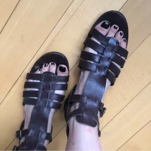 Vintage Balenciaga brown leather gladiator sandals 7.5-8