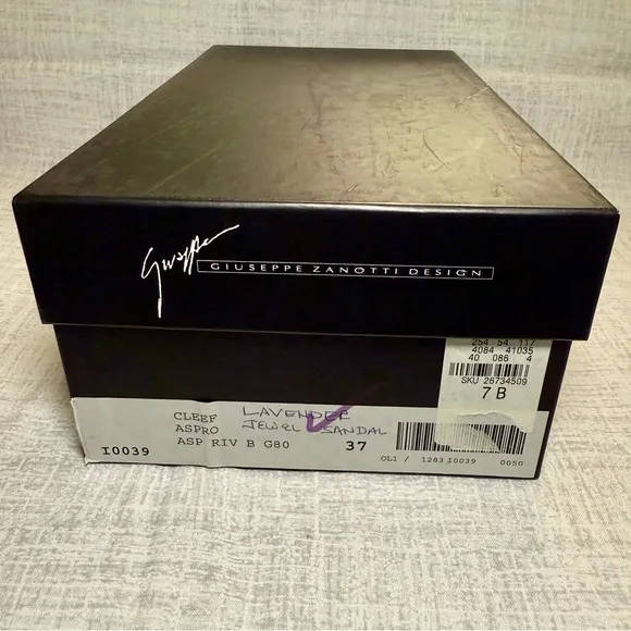 Vintage, Discontinued Giuseppe Zanotti Cleef Lavender Jewel Sandals, Size 7