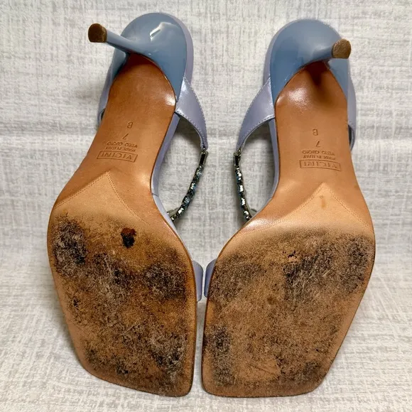 Vintage, Discontinued Giuseppe Zanotti Cleef Lavender Jewel Sandals, Size 7