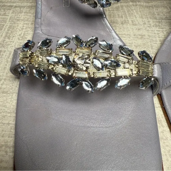 Vintage, Discontinued Giuseppe Zanotti Cleef Lavender Jewel Sandals, Size 7