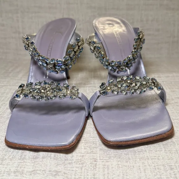 Vintage, Discontinued Giuseppe Zanotti Cleef Lavender Jewel Sandals, Size 7