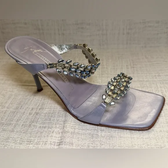 Vintage, Discontinued Giuseppe Zanotti Cleef Lavender Jewel Sandals, Size 7
