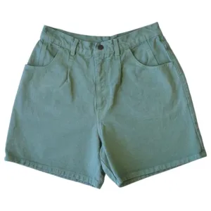 Vintage Green Wide Leg High Waisted Shorts Medium - Retro Denim Fashion