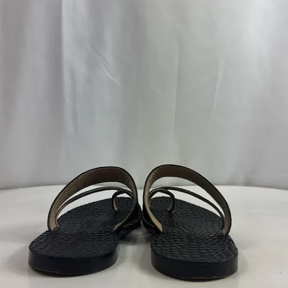 Vintage Made In Italy Black Leather Women's Sandals