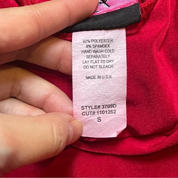 Vintage Red Ruched Bodycon Mini Dress Size S