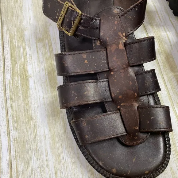 Vintage Tommy Hilfiger Brown 100% Leather Fisherman Sandals
