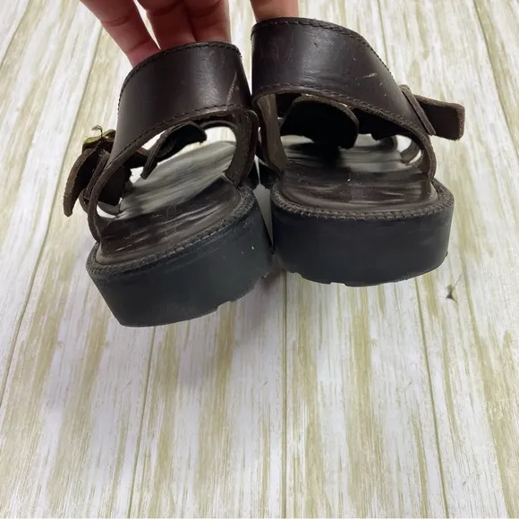 Vintage Tommy Hilfiger Brown 100% Leather Fisherman Sandals