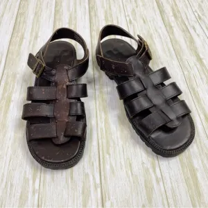 Vintage Tommy Hilfiger Brown 100% Leather Fisherman Sandals