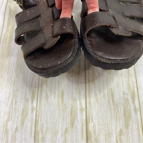 Vintage Tommy Hilfiger Brown 100% Leather Fisherman Sandals
