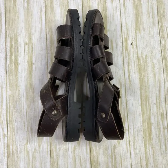 Vintage Tommy Hilfiger Brown 100% Leather Fisherman Sandals
