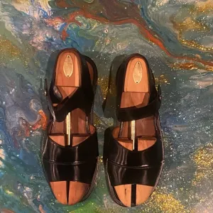 Vintage VERSACE CLASSIC BLACK Elegant Black Sandals SIZE 11.5