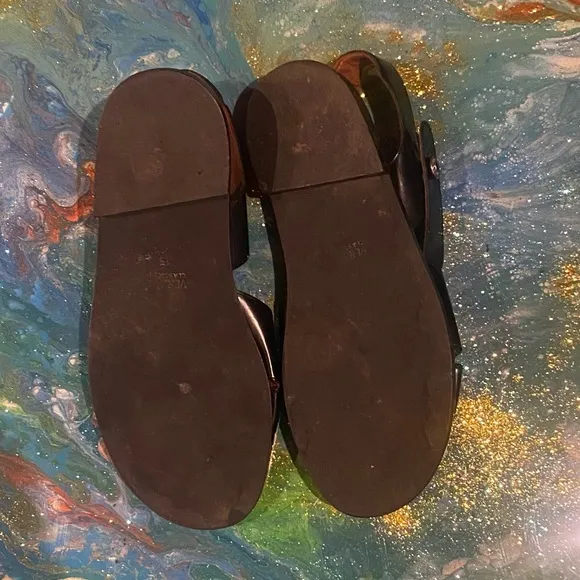 Vintage VERSACE CLASSIC BLACK Elegant Black Sandals SIZE 11.5