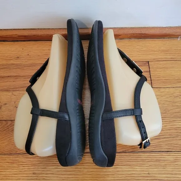 Vionic 7 Black Thong Sandals Leather Comfort Shoes NALA Summer Beach