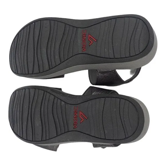 Vionic Adjustable Raz Metallic Gray Ankle Strap Orthopedic Sandals 6 Women's
