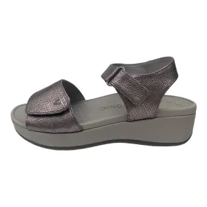 Vionic Adjustable Raz Metallic Gray Ankle Strap Orthopedic Sandals 6 Women's