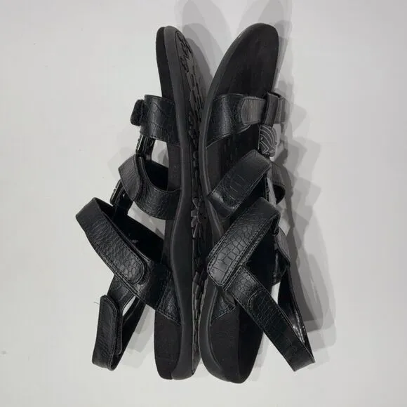 VIONIC AMBER Black Leather Slingback Sandals Comfort Arch Support Women Size 10