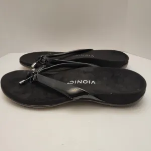 Vionic Bella Sandals Women's Size US 9 EU 41 Black Toe Post Slip Ons NWOB