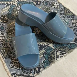 VIONIC Blue Patent Slide Sandal