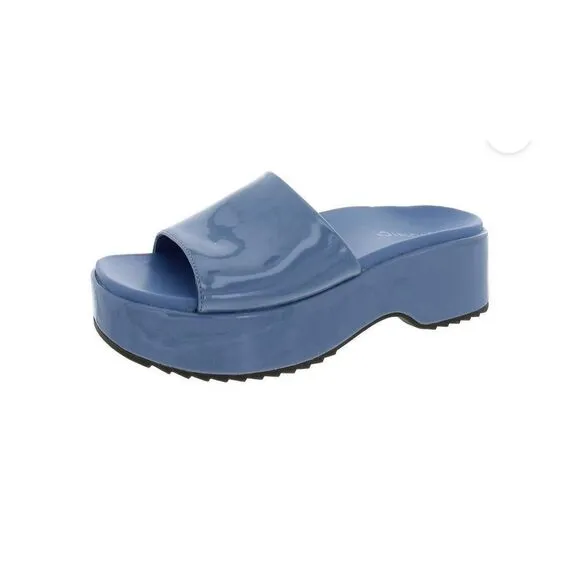 VIONIC Blue Patent Slide Sandal