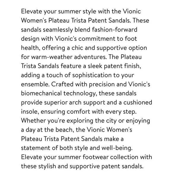 VIONIC Blue Patent Slide Sandal