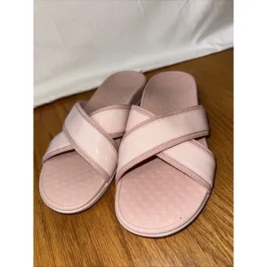 VIONIC Cross Strap Slide Orthotic Sandals Women's Size 8 Pink NEW