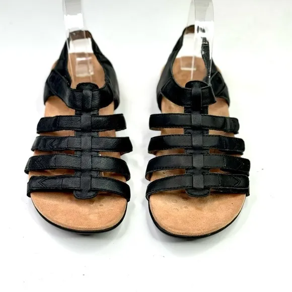 Vionic Harissa sandals orthopedic comfort leather upper hook and loop straps 8 W