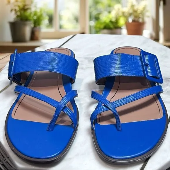 VIONIC Julep Leather Women Dressy Supportive Bold Buckle Sandals Size 8 EU 38.5