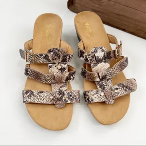 Vionic- NEW Radia Adjustable Triple Strap Snake Print Sandal Size 10