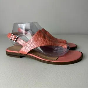 Vionic Pink Embossed Leather Ella Slingback Summer Beach Casual Sandals Size 9.5