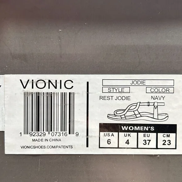 Vionic Rest Jodie Orthopedic Strappy Sandals Metallic Navy TVW5391 Women 6