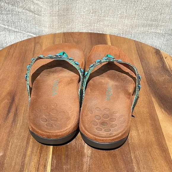 Vionic Women’s Floriana Sandals Teal Snake Size 9
