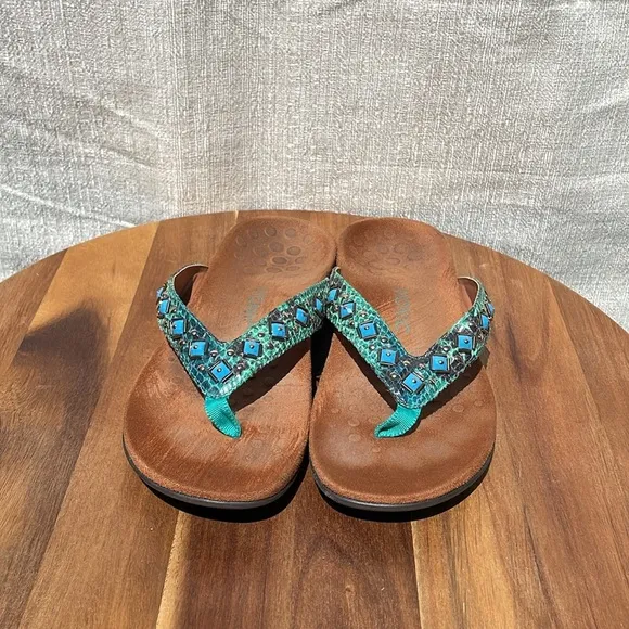 Vionic Women’s Floriana Sandals Teal Snake Size 9